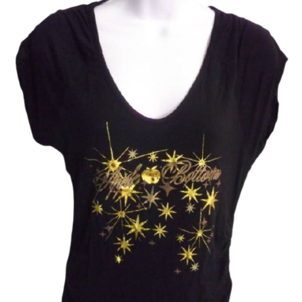 Apple Bottom Black Tee Jr XL Fits Medium